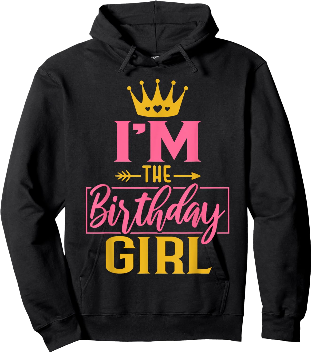 I'm the Birthday Girl Cute Pink Matching Family Party Hoodie - Hoodie | Black