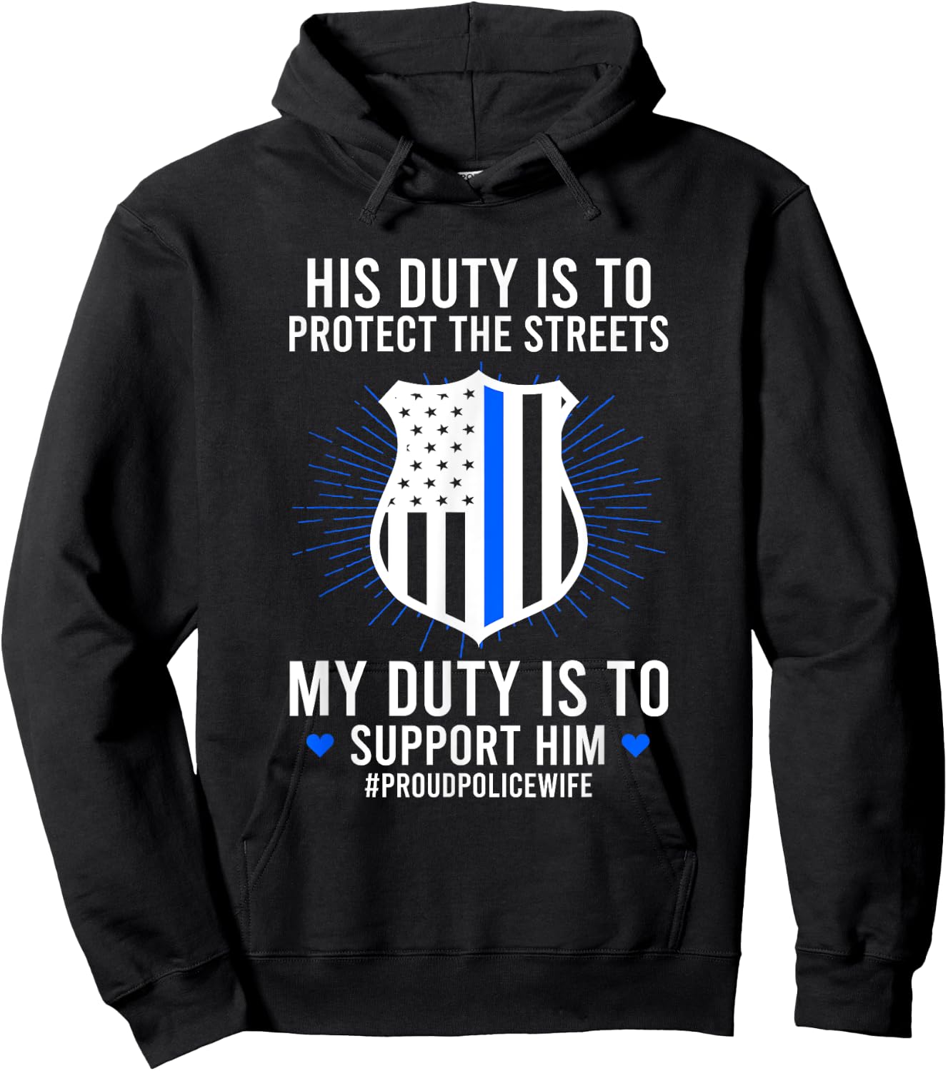 Policeman Wife Of A Police Officer Wife Proud Police Wife - Women's Police Theme - Black, Small Hoodie - Hoodie | Black