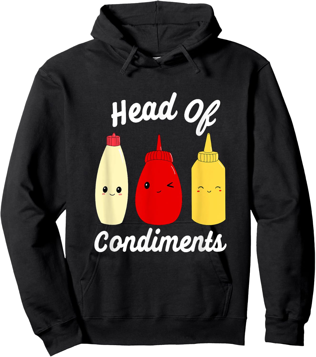 Head Of Condiments Ketchup Mayo Mustard Sauces Hoodie - Hoodie | Black