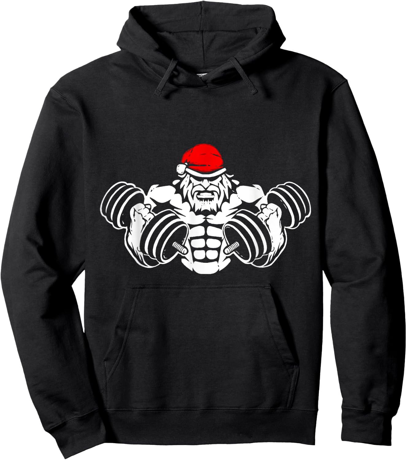 Funny Christmas Santa - Workout Gym Rat Xmas Humor Hoodie - Hoodie | Black