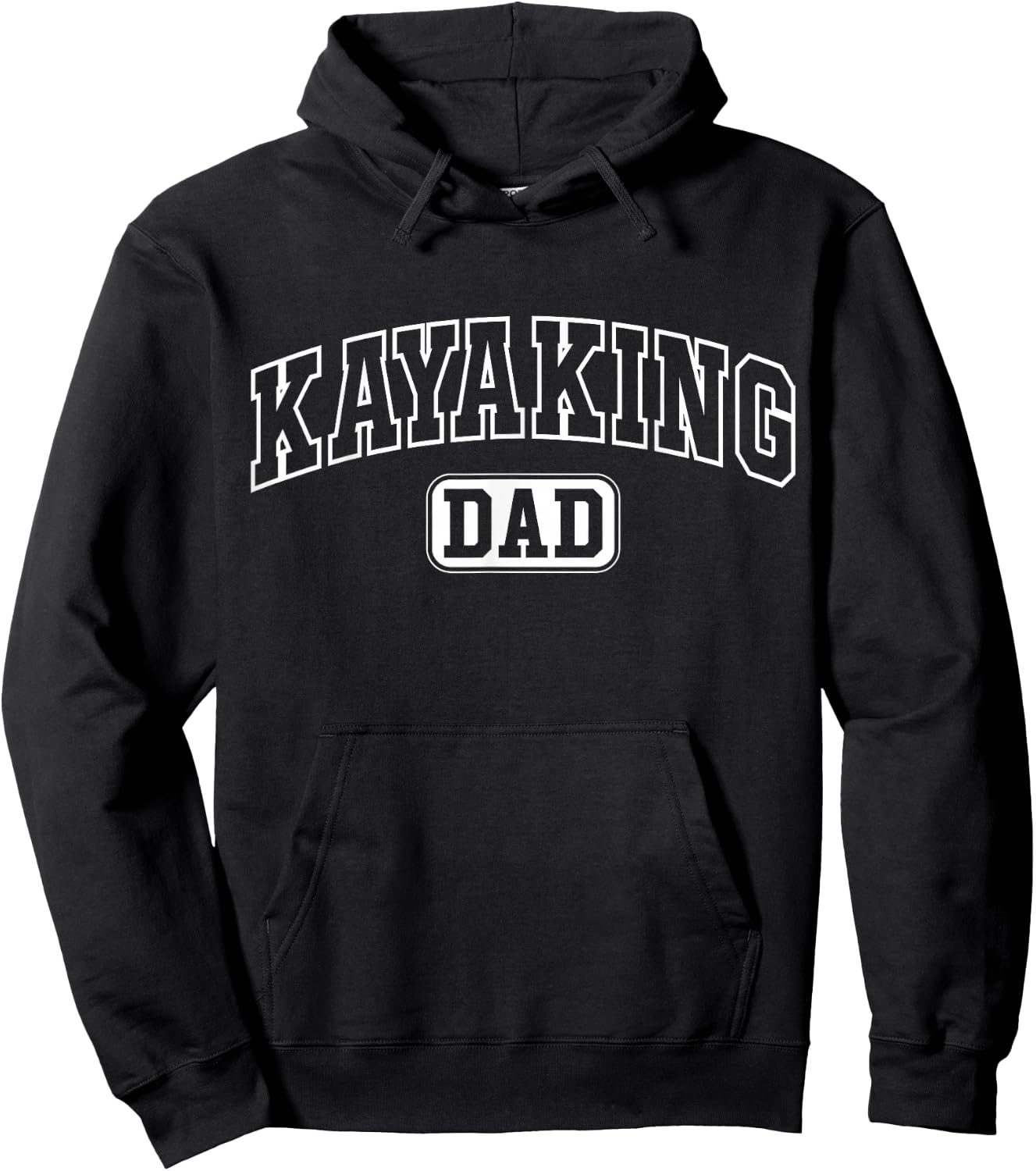 Kayaking Dad Funny Athletic Lettering Fathers Day Kayaker Hoodie - Hoodie | Black