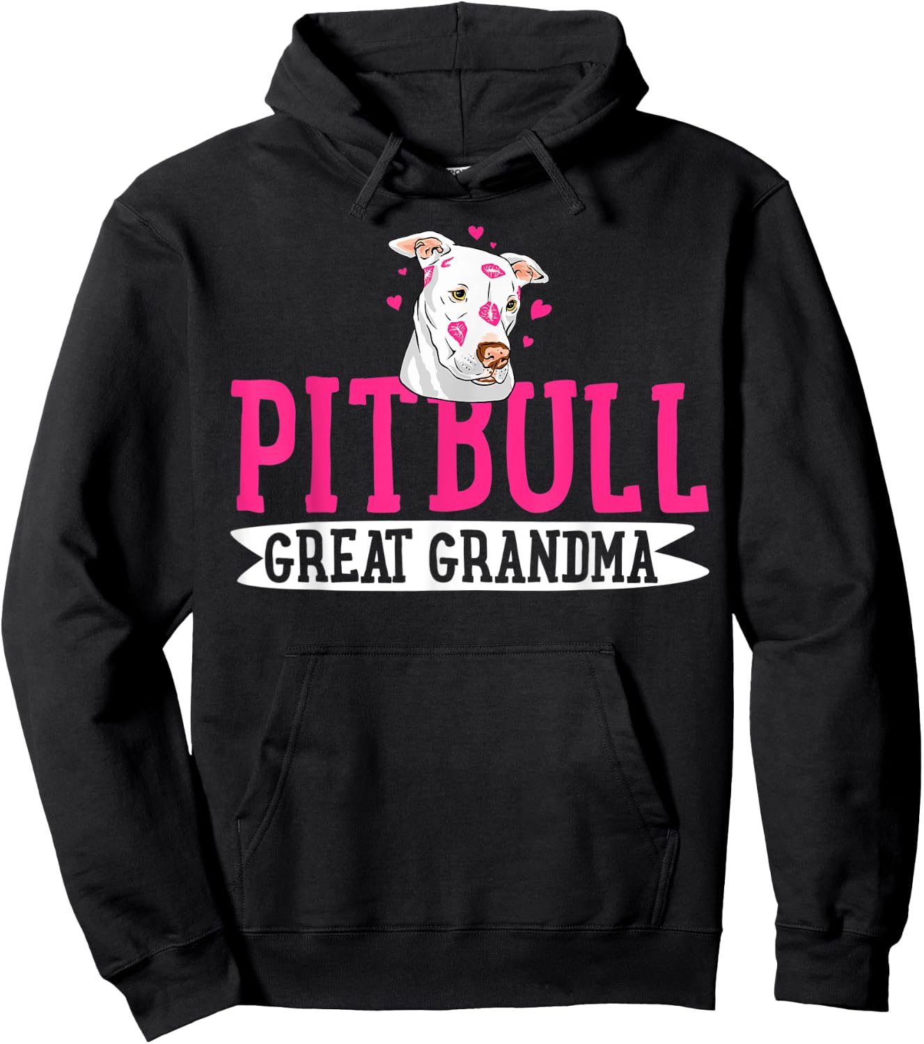 Pitbull Great Grandma Pit Bull Terrier Pibble Mother's Day Hoodie - Hoodie | Black