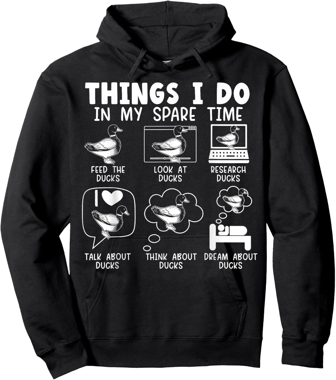 Things I Do In My Spare Time Ducks Duckling Duck Lover Bird Hoodie - Hoodie | Black