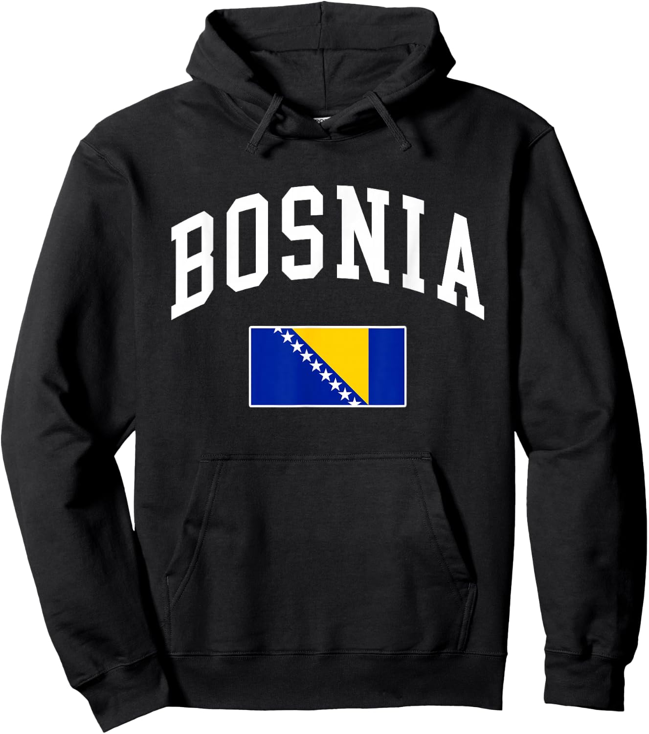 Bosnia and Herzegovina Flag Retro Vintage Classic Graphic Hoodie - Hoodie | Black