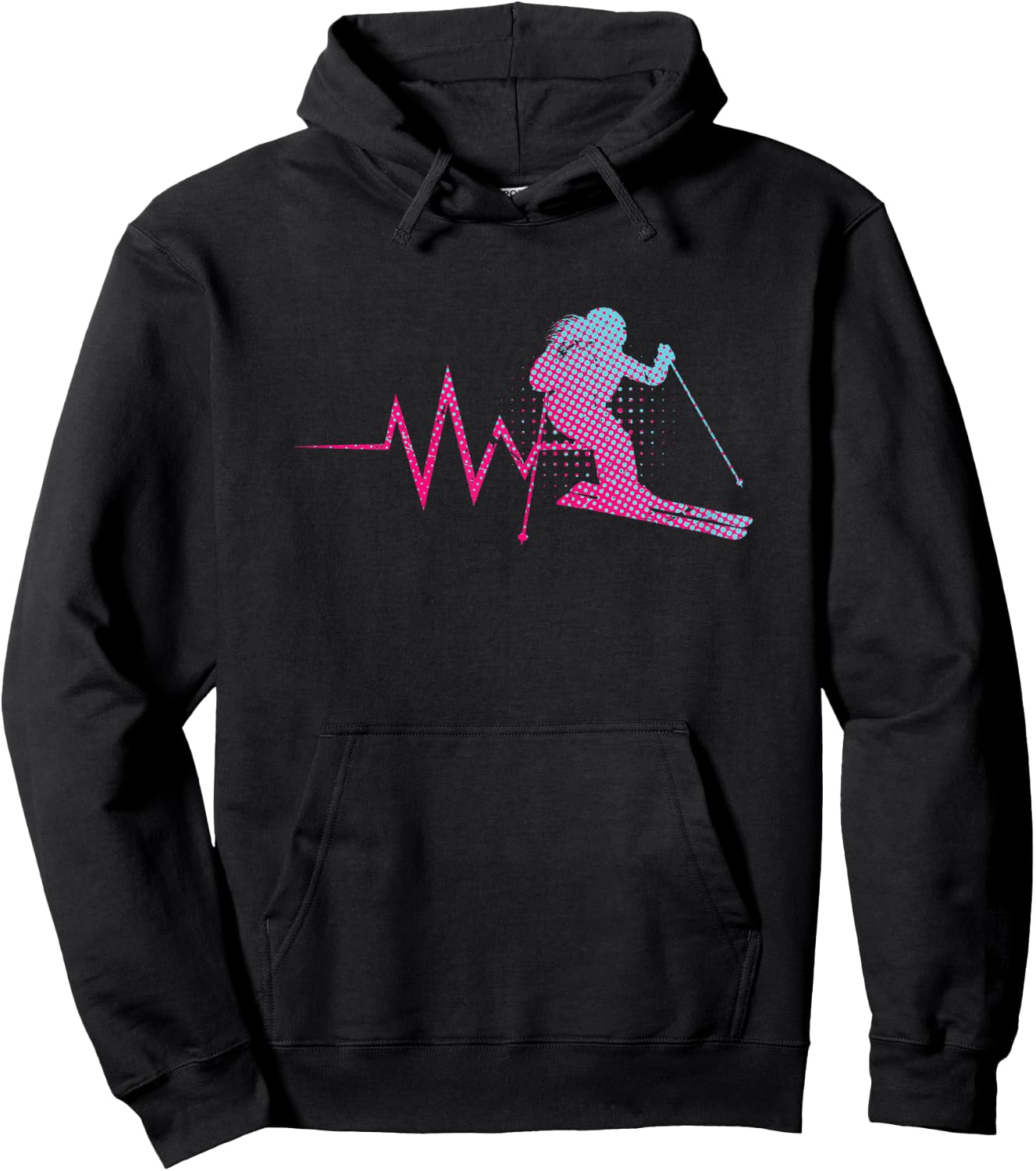Skilfahrerin Herzschlag Ski Girls Women Ski Helmet Skiing , black Hoodie - Hoodie | Black