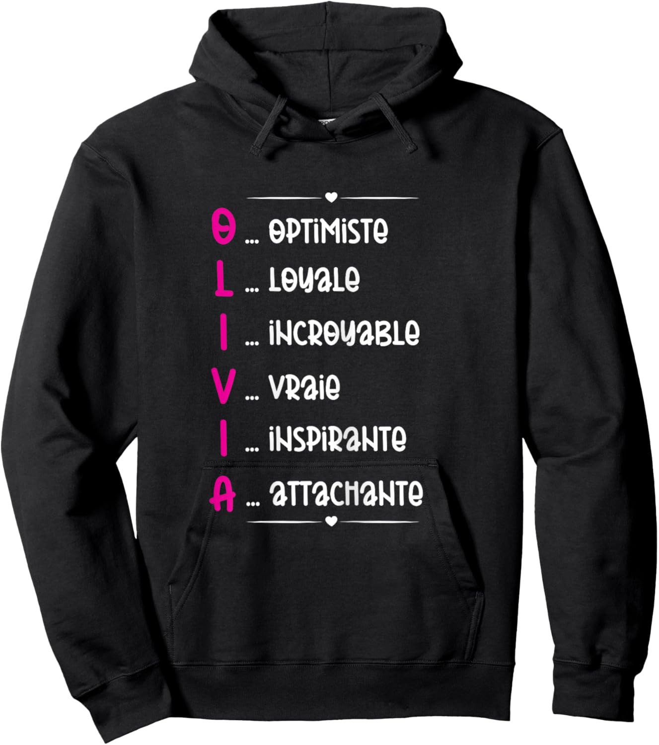 Olivia Prenom Personnalisé Femme Cadeau Prenom Olivia Girls' , Black Hoodie - Hoodie | Black