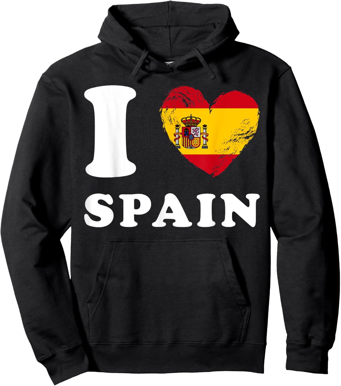 I Love Spain - Heart Flag Spain Hoodie - Hoodie | Black