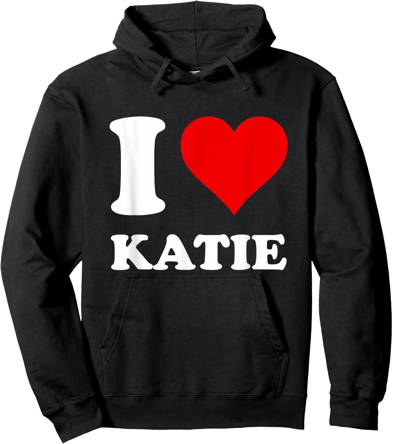 Red Heart I Love Katie Hoodie - Hoodie | Black