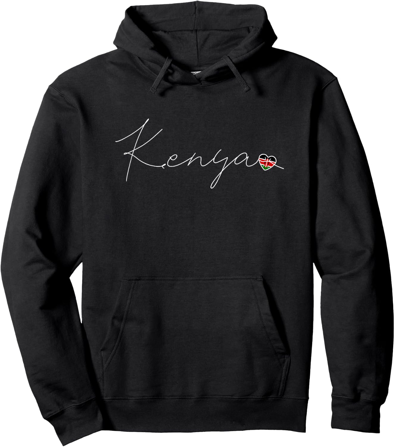Kenya Liebe Kenianische Flagge und Herz auf Kenia Hoodie - Hoodie | Black