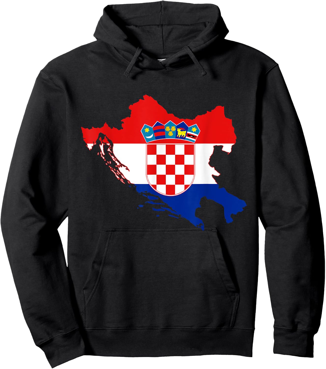 Kroatien , Kroatische Karte, Kroatien Shirts für Damen Hoodie - Hoodie | Black
