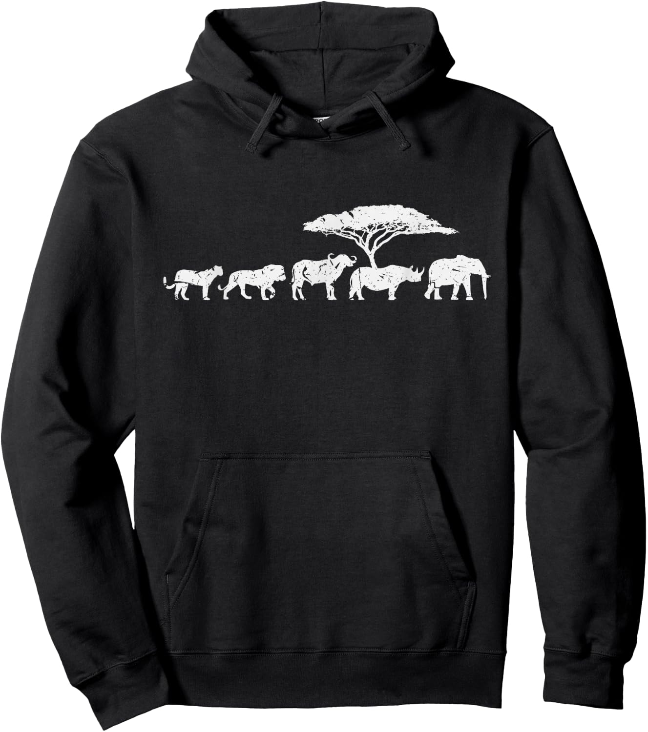 Africa The Big Five Animals Hoodie - Hoodie | Black