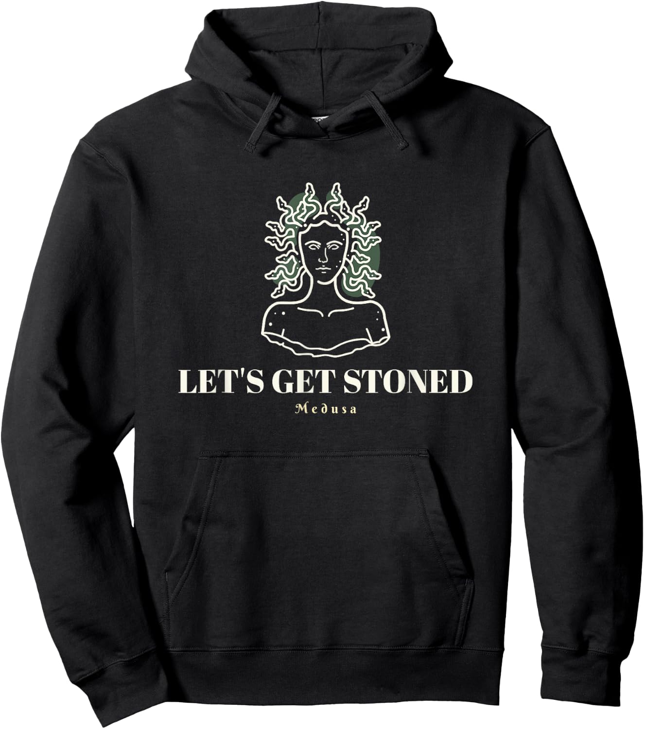 Let's get stoned Medusa - Trippy 420 Weed Design Hoodie - Hoodie | Black