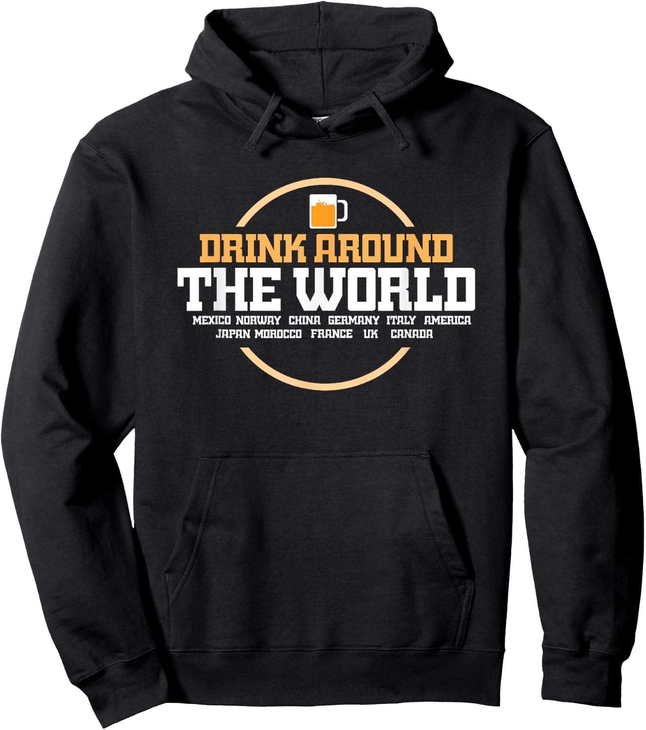 Drinking Around The World Shirt Gift Hoodie - Hoodie | Black
