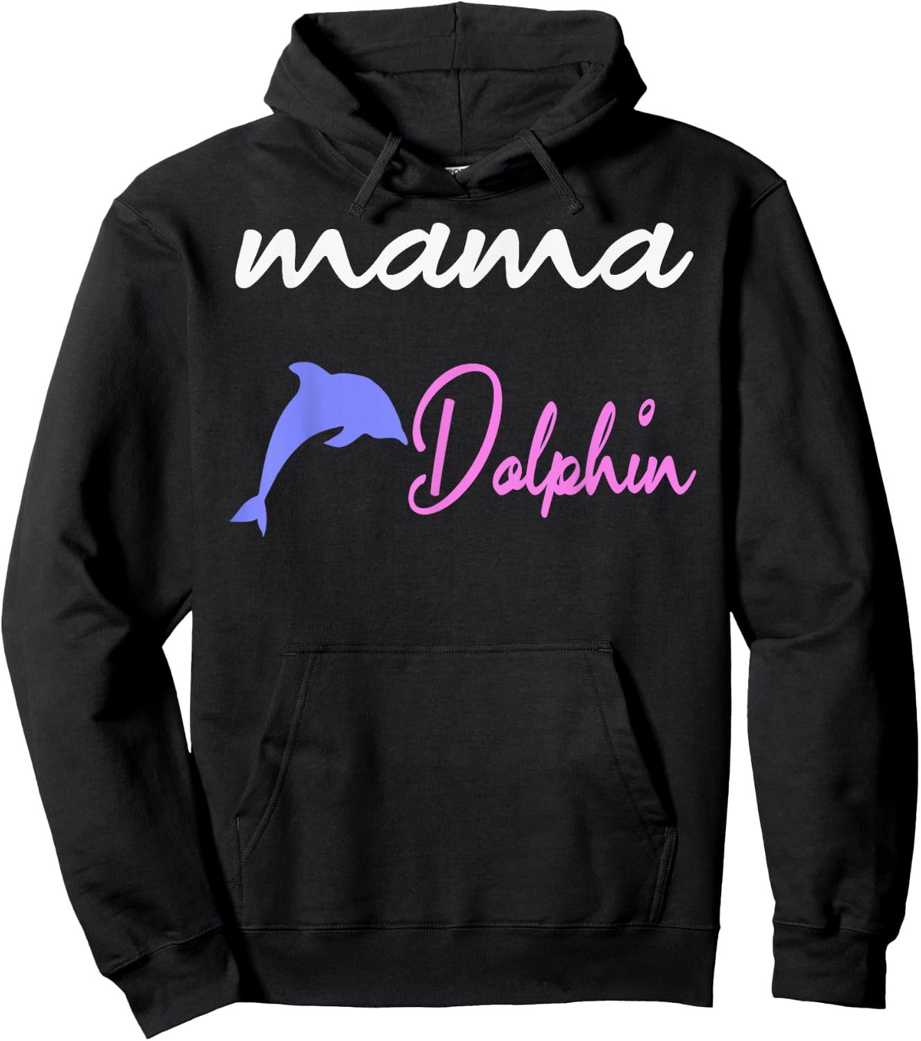 Mama dolphin mom cute dolphins Mothers Day Hoodie - Hoodie | Black