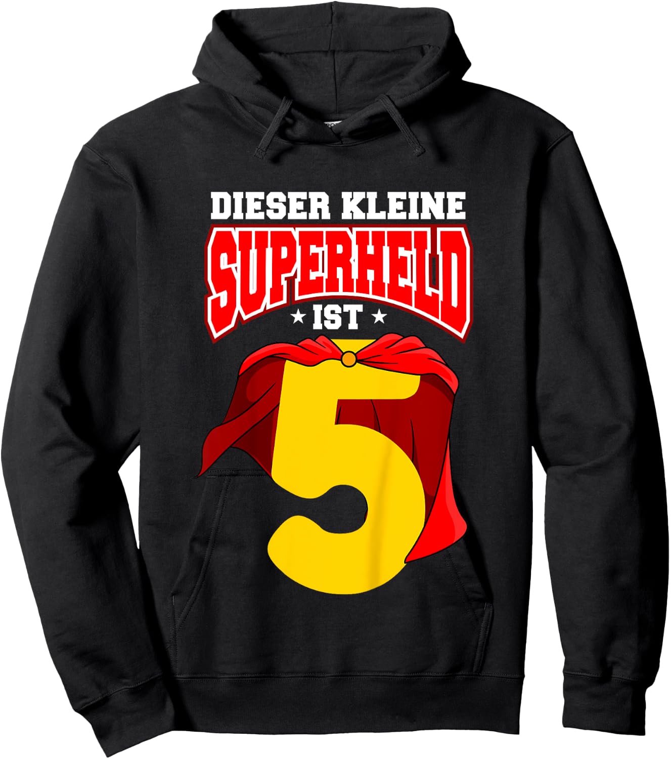 Children's 5th Birthday Superhero Boys 5 Years , black, 80 Hoodie - Hoodie | Black