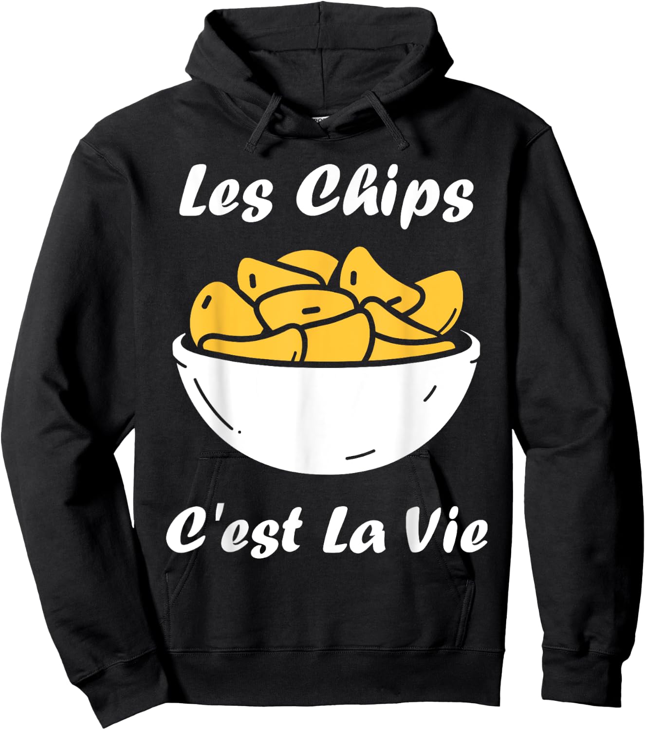 Les chips c'est la vie potato food Humor Chips Hoodie - Hoodie | Black