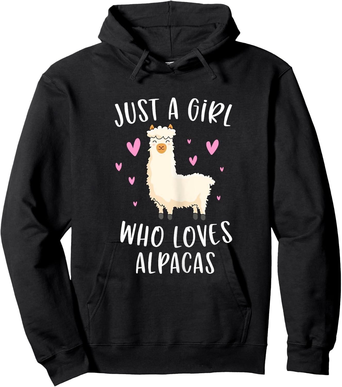 Just A Girl Who Loves Alpacas Funny Alpaca Gifts For Girls Hoodie - Hoodie | Black