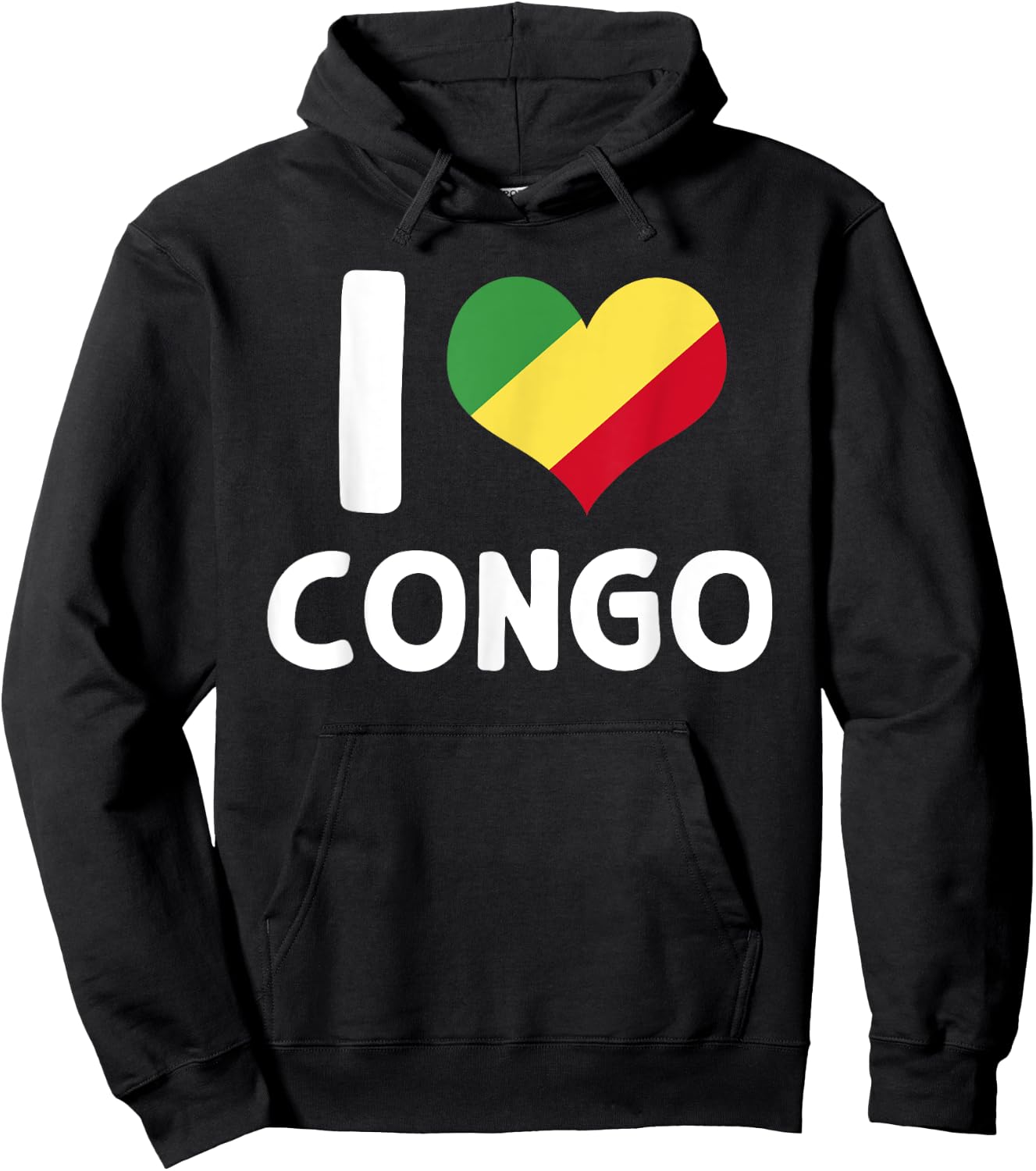 I Love Congo Flag Porter Brazzaville Africa , Black, S Hoodie - Hoodie | Black