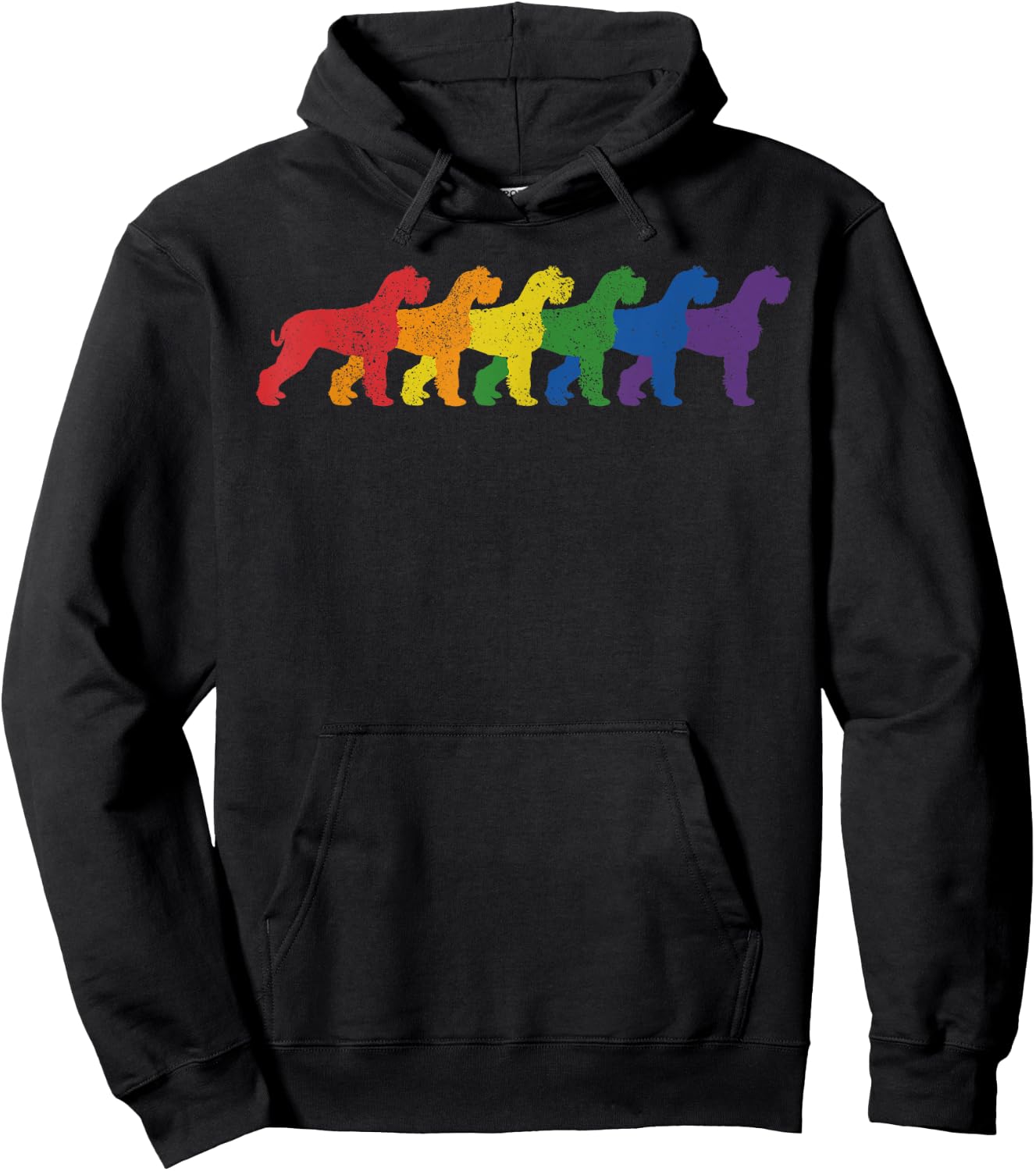 Schnauzer Dog Gay Pride LGBTQ Supporter Rainbow Ally Hoodie - Hoodie | Black