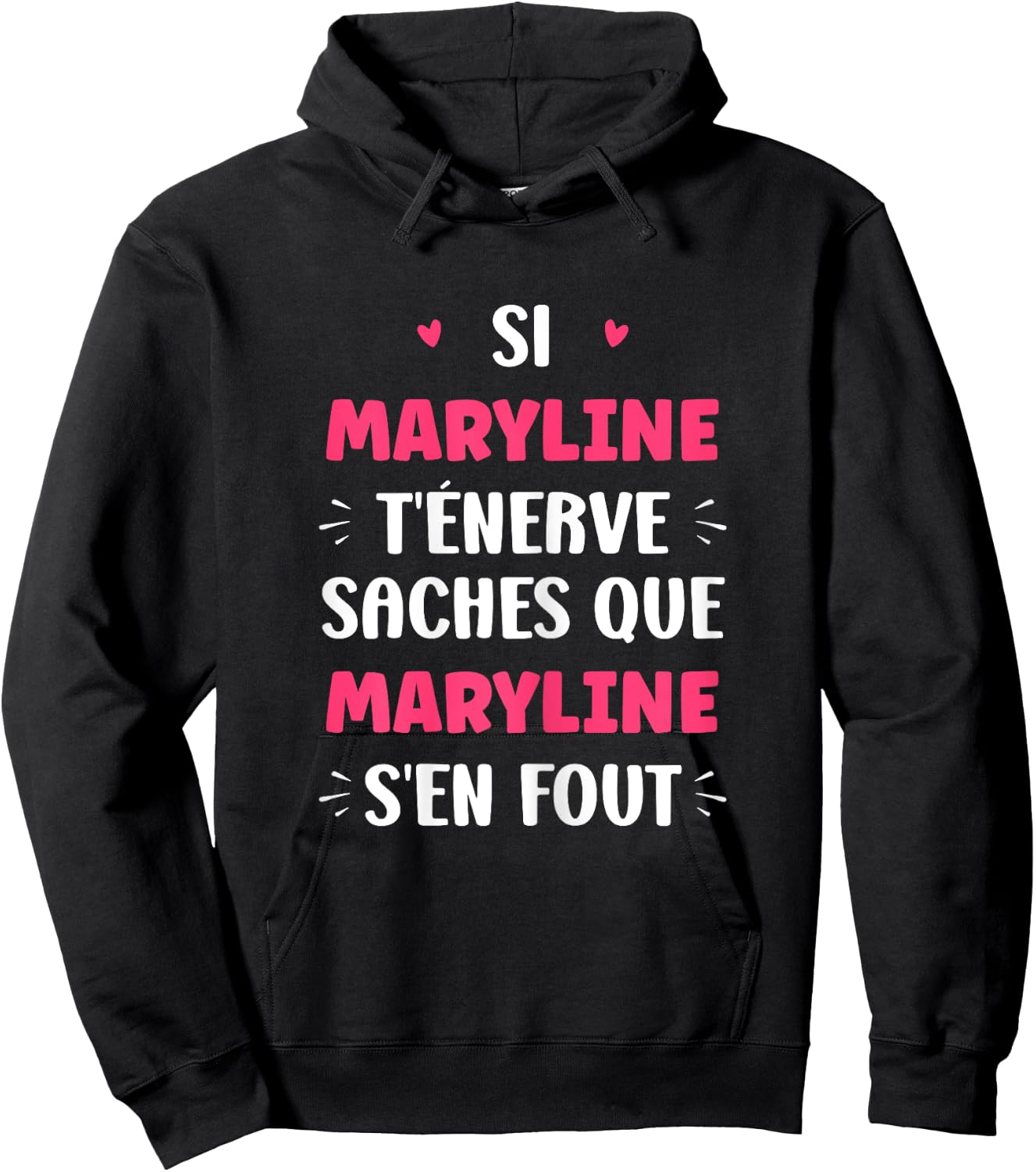 Name Maryline T'éénerve Humor Personalised Name Maryline , Black, Female X-Small Hoodie - Hoodie | Black