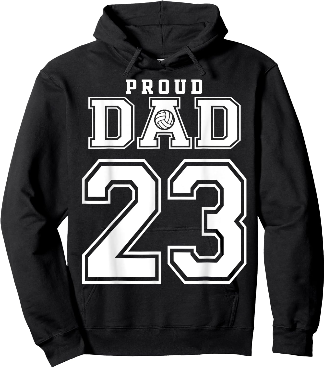 Custom Proud Volleyball Dad Number 23 Personalized Hoodie - Hoodie | Black