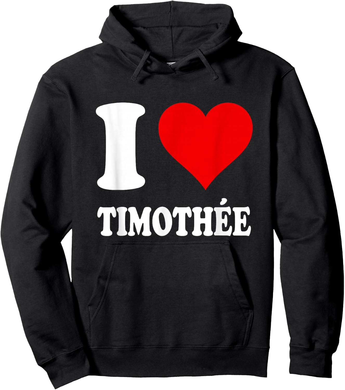 Red Heart I Love Timothée Hoodie - Hoodie | Black