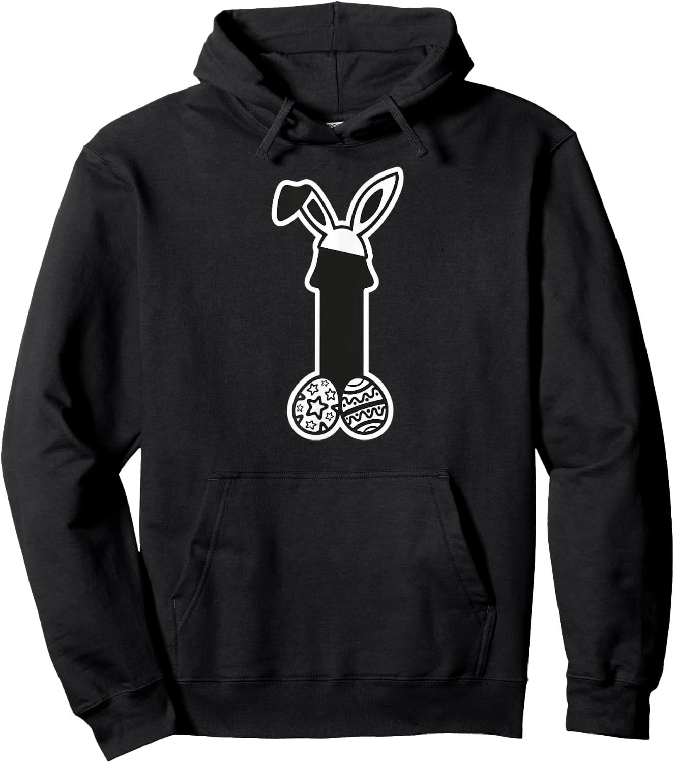 Funny bunny ears with Easter eggs Hoodie - Hoodie | Black