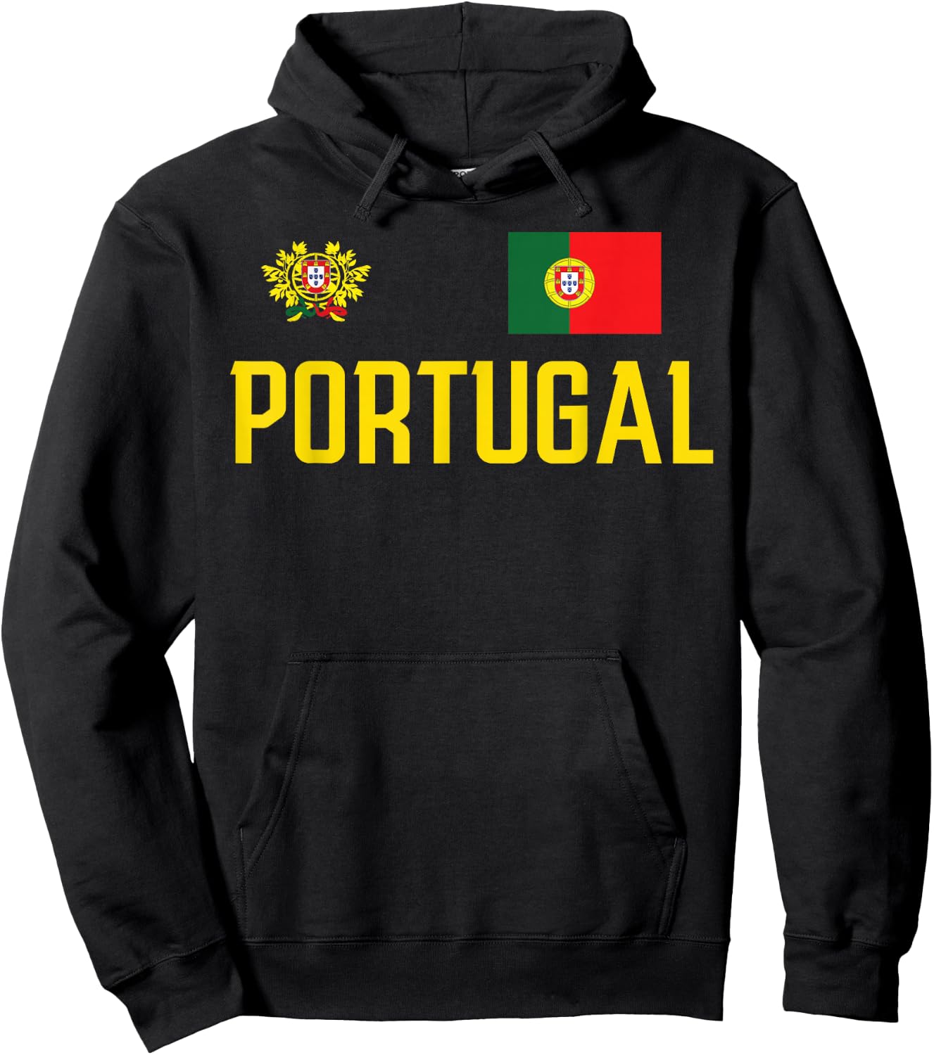 Portugal Flag Portuguese Football Soccer Fan Men Women Kids Hoodie - Hoodie | Black