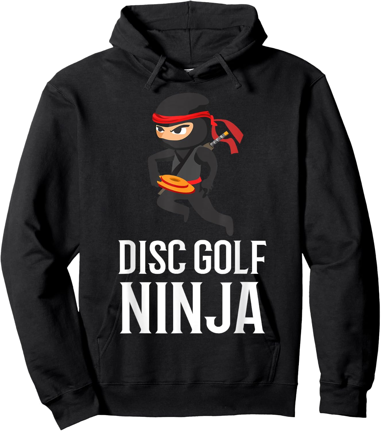 Funny Disc Golf Ninja Gift | Golfer Disc Player Men Women Hoodie - Hoodie | Black
