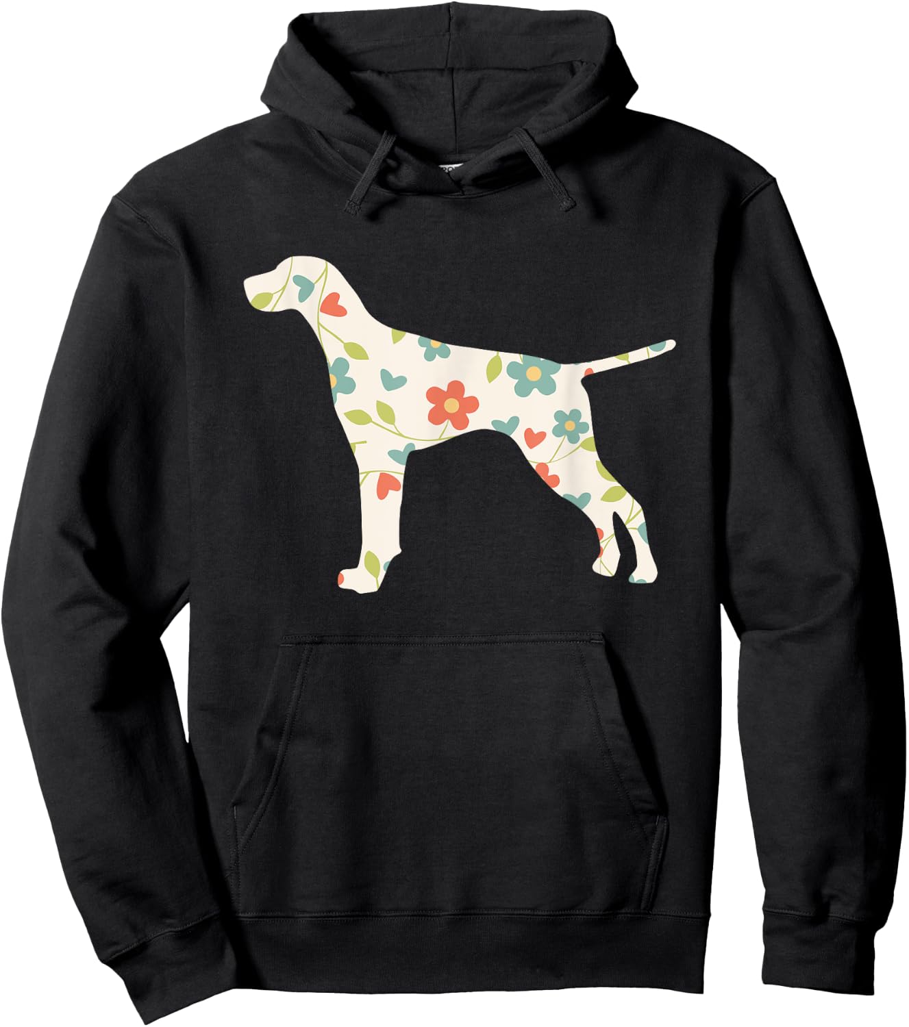 German Shorthair Pointer Dog Flower Silhouette Hoodie - Hoodie | Black