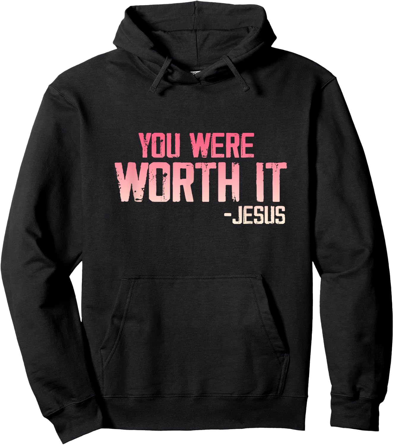 Christian Apparel You Were Worth it - Jesus Hoodie - Hoodie | Black