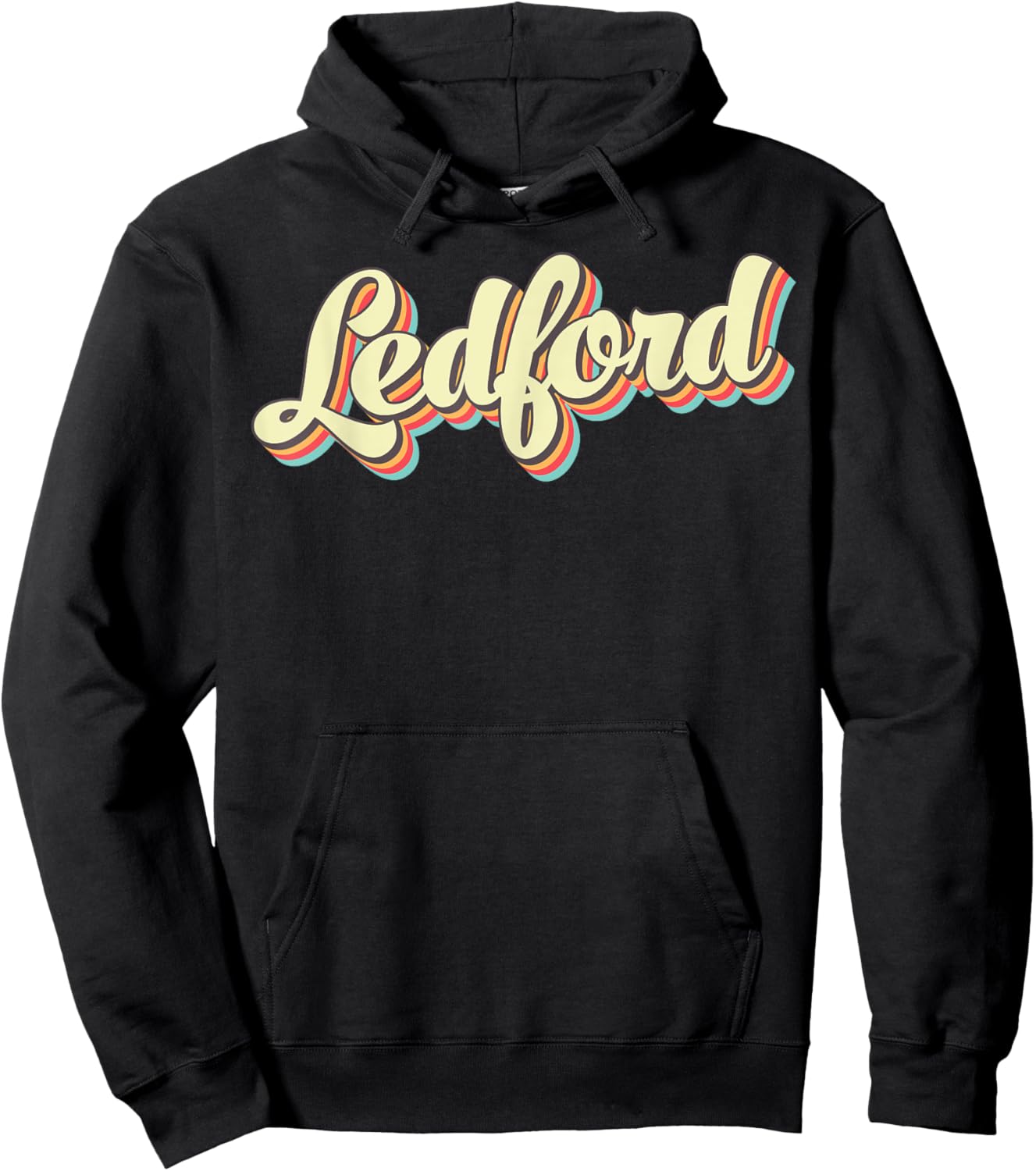 Ledford Retro Art Baseball Font Vintage Hoodie - Hoodie | Black