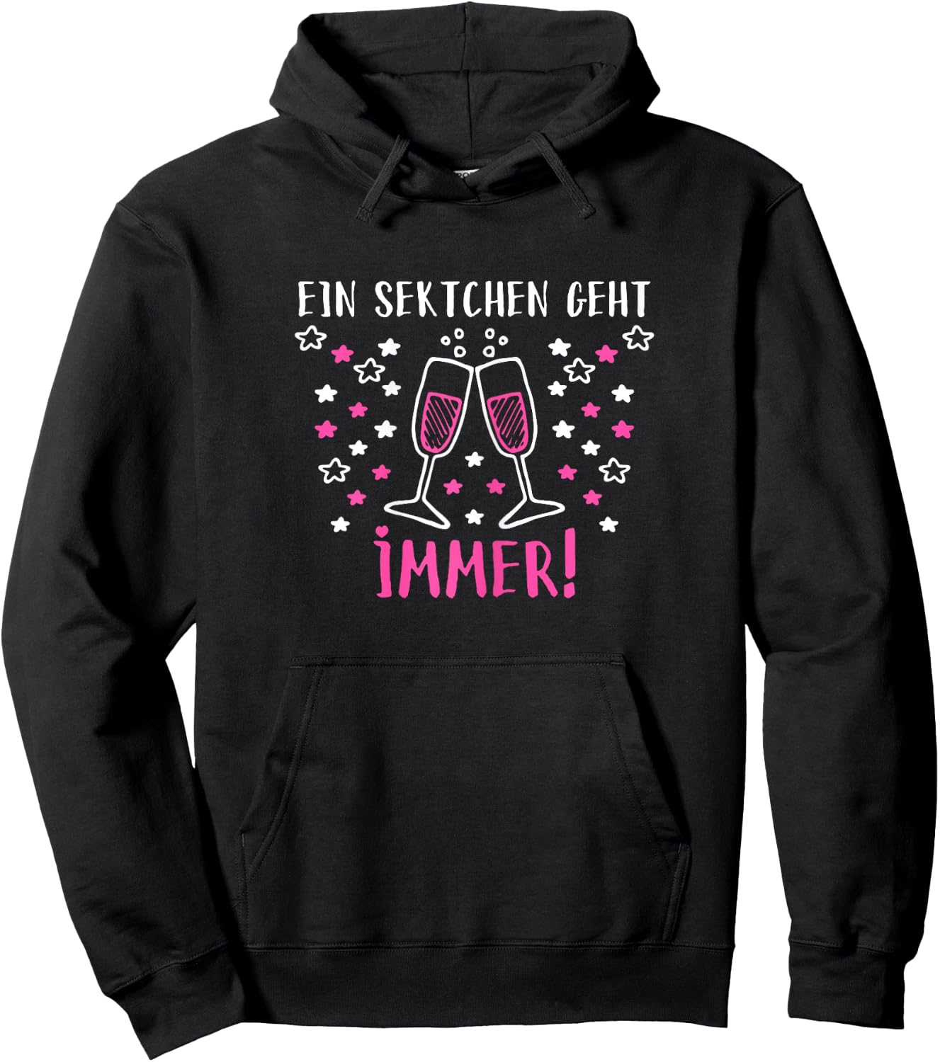 Sekt - Lustige Sprüche Frauen Mädels Ein Sektchen geht immer Hoodie - Hoodie | Black