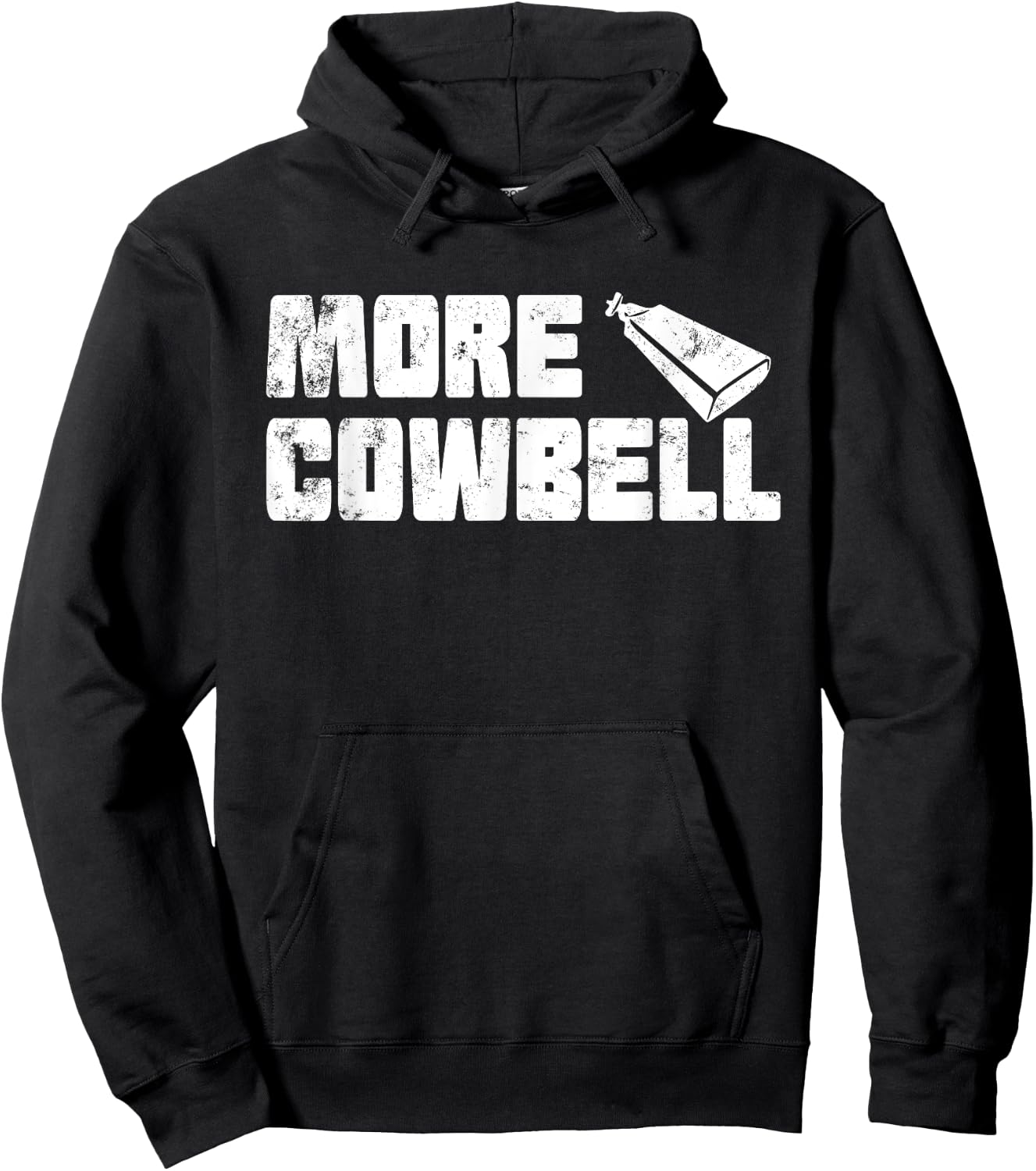 Vintage More Cowbell Funny Sarcastic Humor Music Lover Hoodie - Hoodie | Black