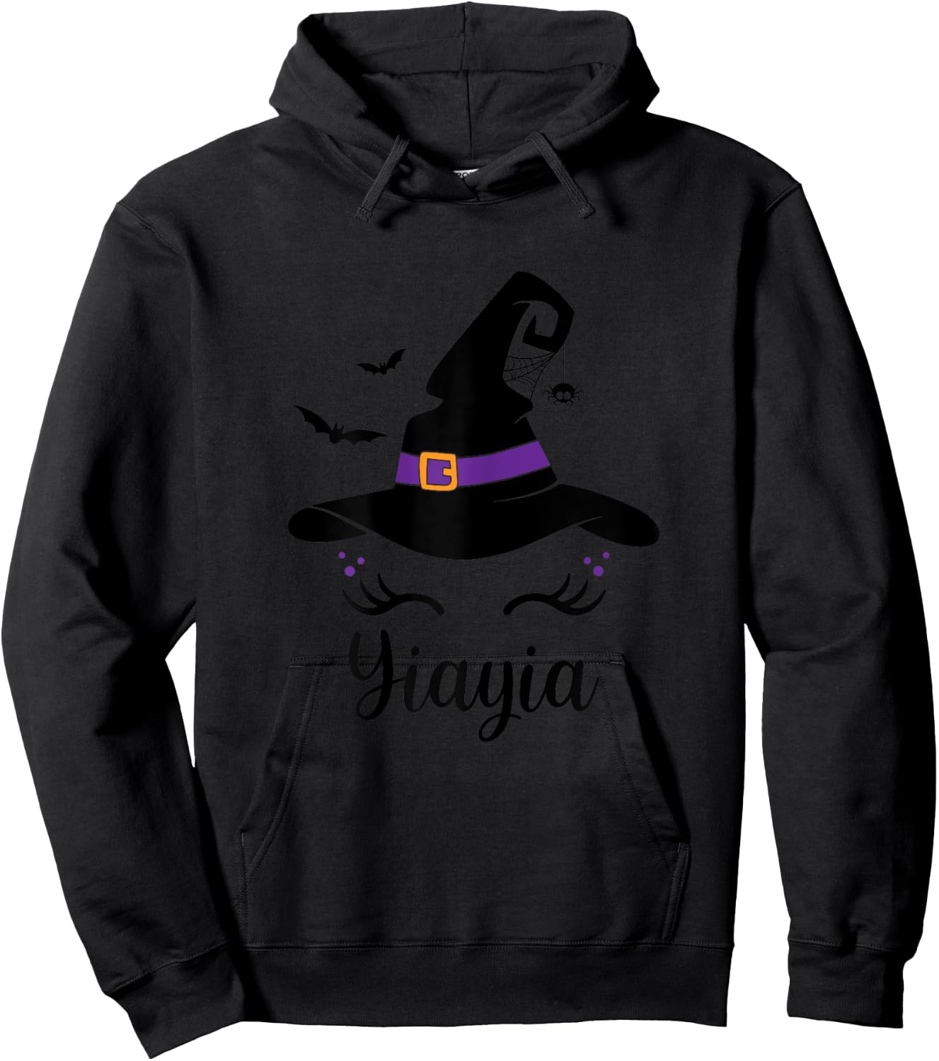 Unicorn Design With Halloween Witch Hat Yiayia Halloween Hoodie - Hoodie | Black
