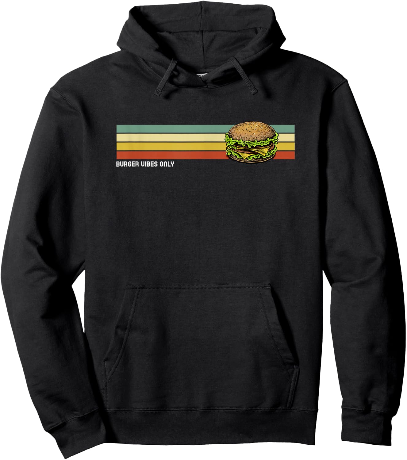 Vintage hamburger Hoodie - Hoodie | Black