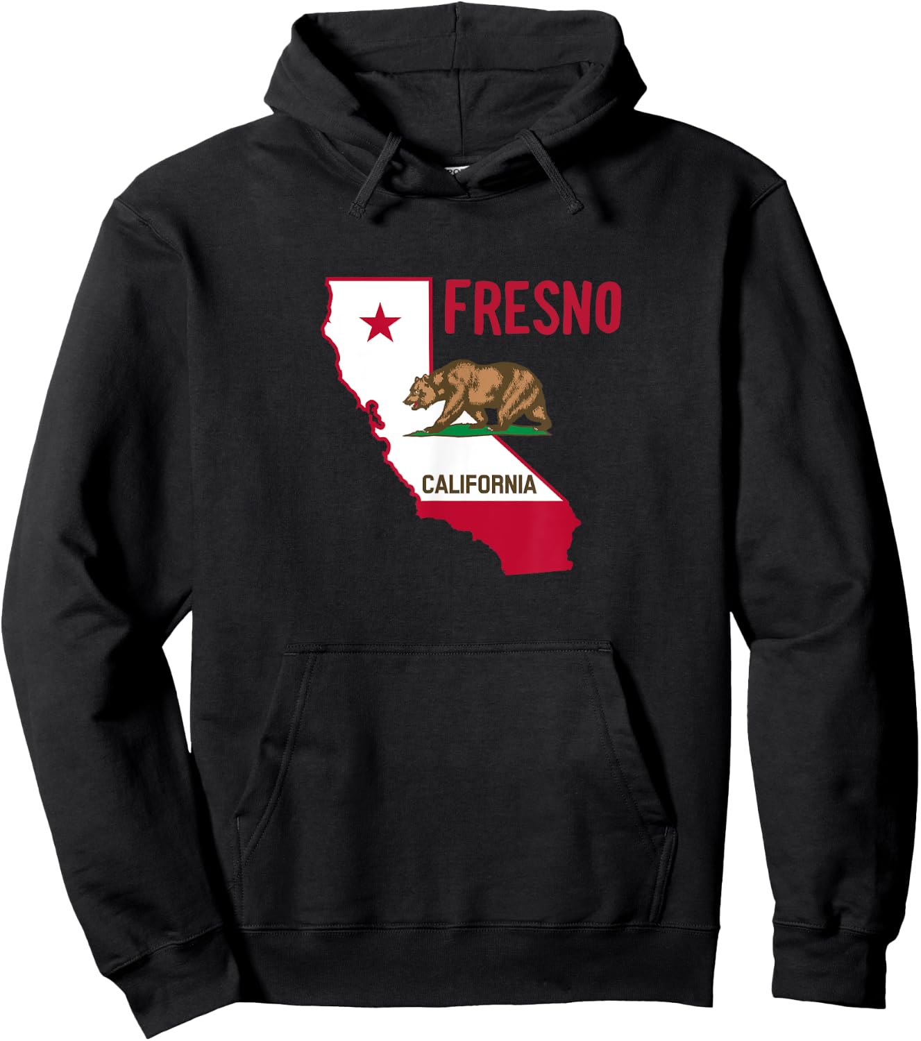 Fresno - California Flag / Cool Vintage Design of Fresno CA Hoodie - Hoodie | Black