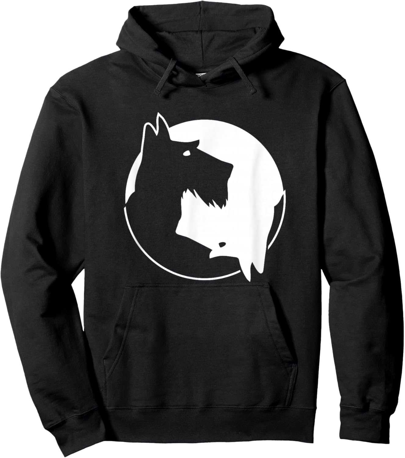 Cool Yin Yang Dog Shirt - Cute Scottish Terrier - White Hoodie - Hoodie | Black