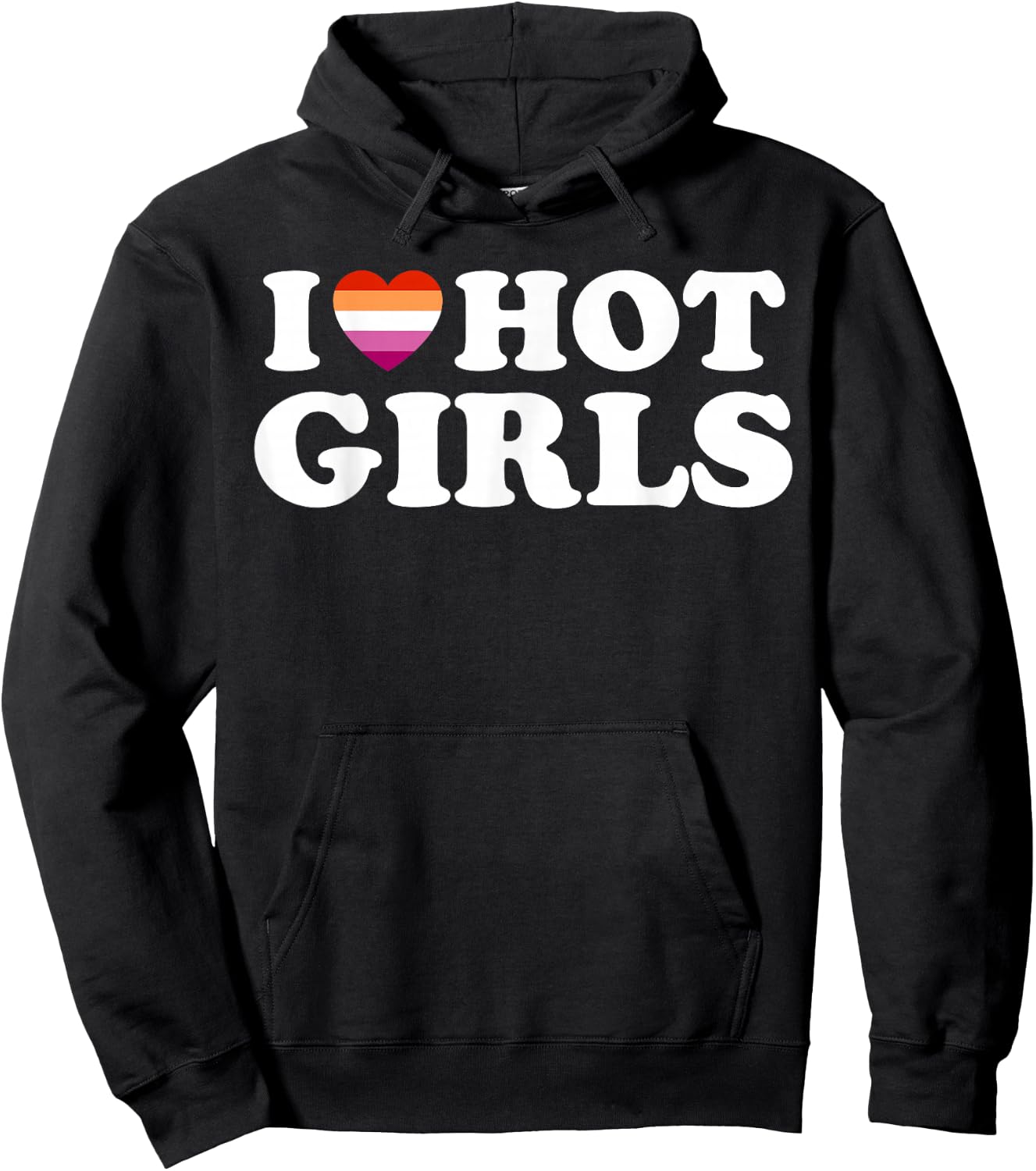 Lesbian Flag I Love Hot Girls Lesbian Hoodie - Hoodie | Black