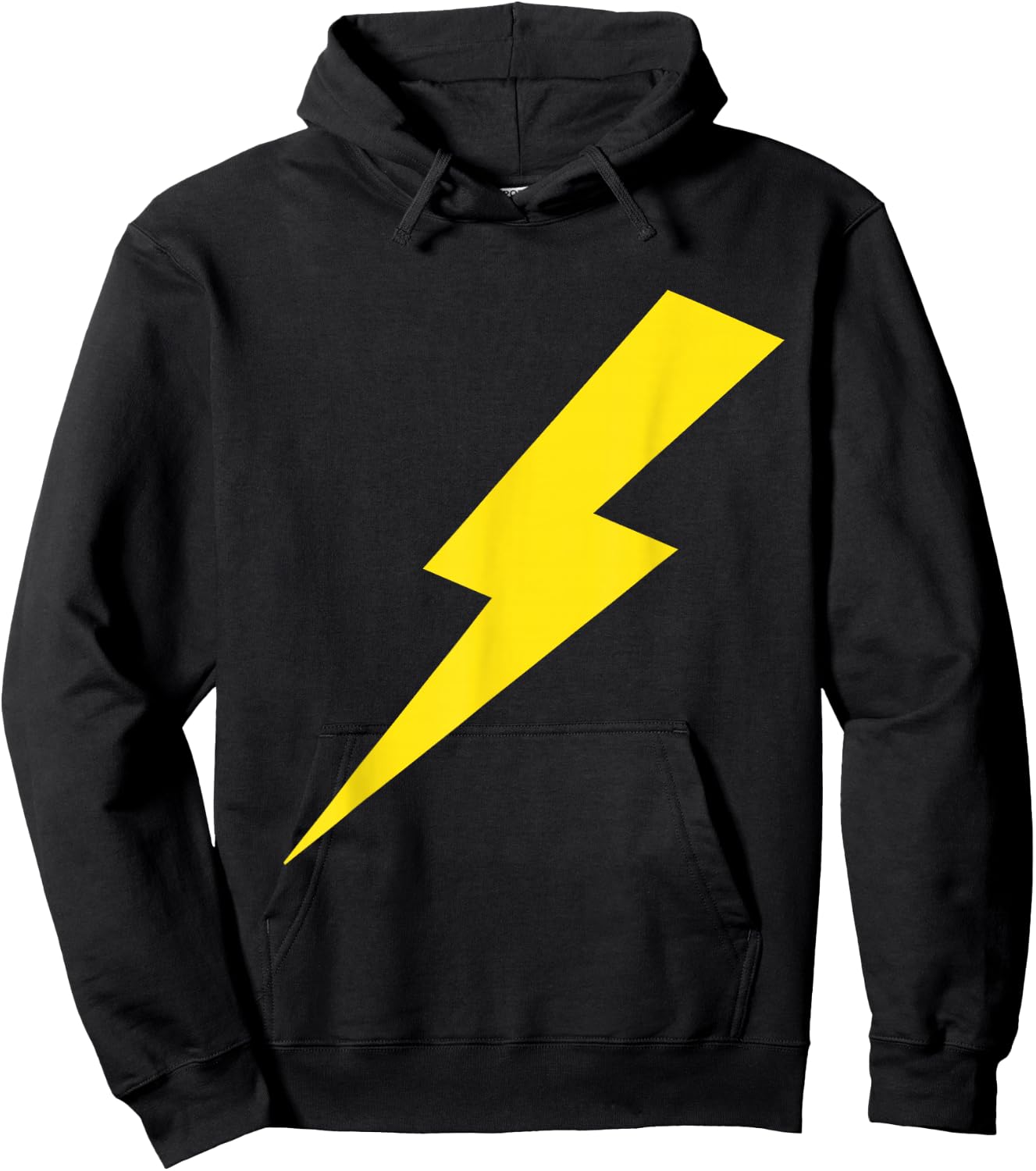 Lightning Bolt Yellow Print Hoodie - Hoodie | Black