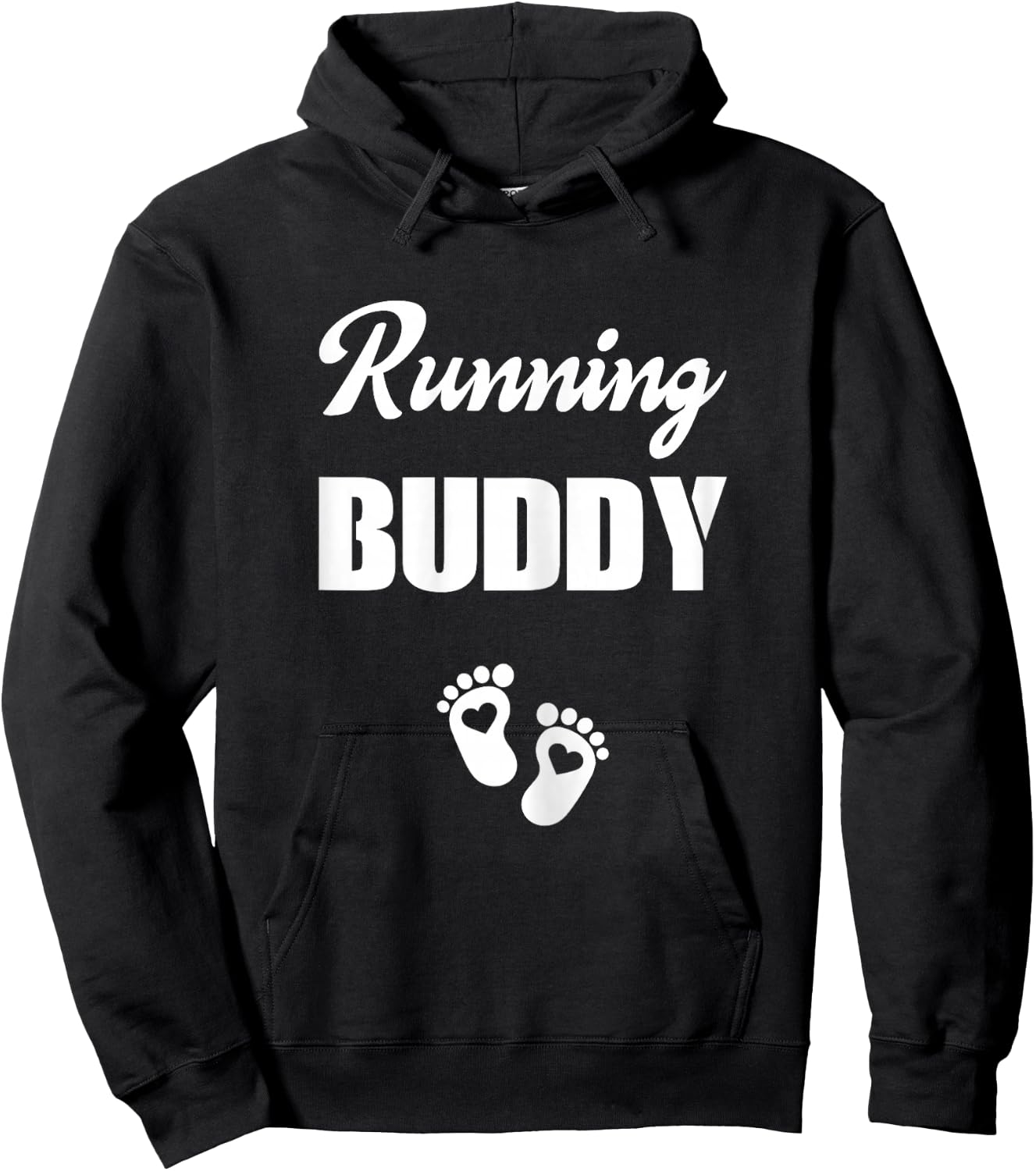 Pregnancy Announcement Gender Running Buddy Pouch Boy Girl Hoodie - Hoodie | Black