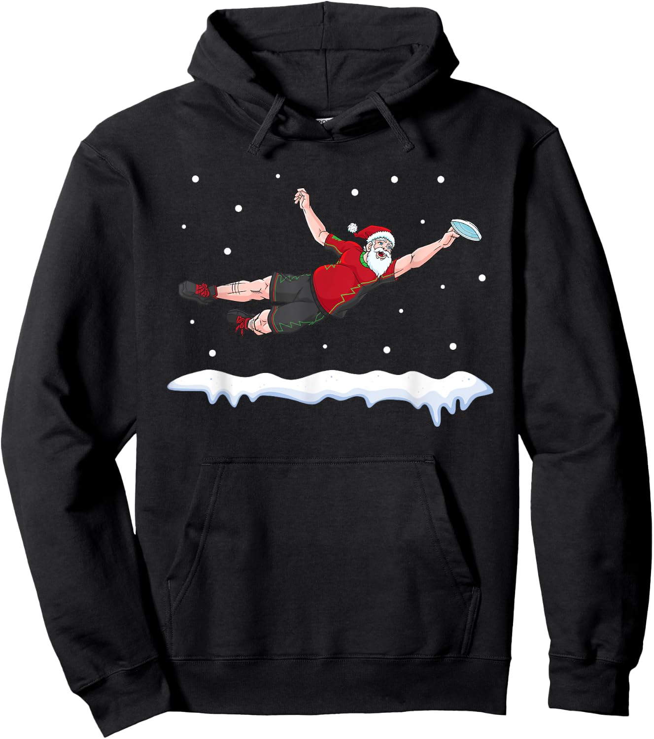 Ultimate Frisbee Santa Claus Sport Disc Golf Hoodie - Hoodie | Black