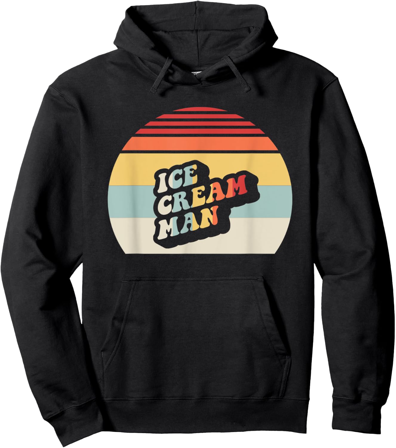 Ice Cream Man Retro Sunset Style Hoodie - Hoodie | Black