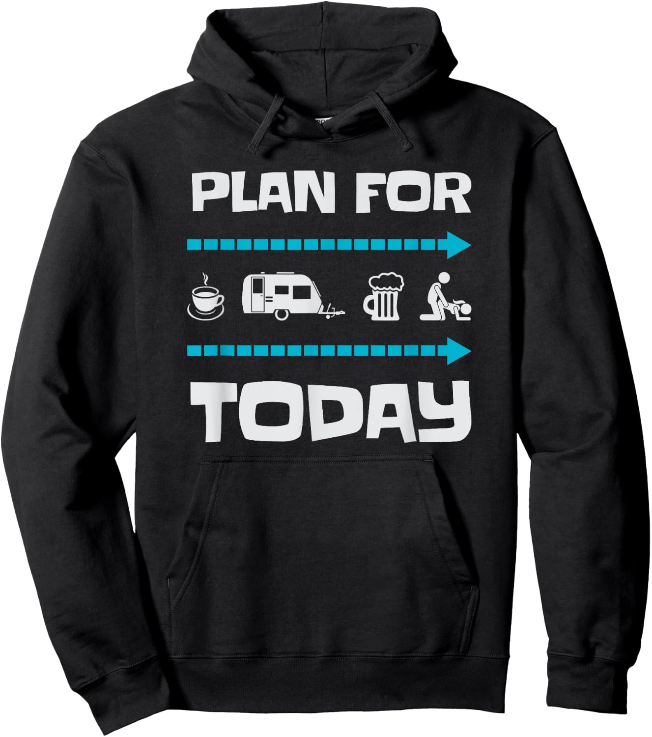 Funny Plan for Today Camping Camp Camper Gift Hoodie - Hoodie | Black