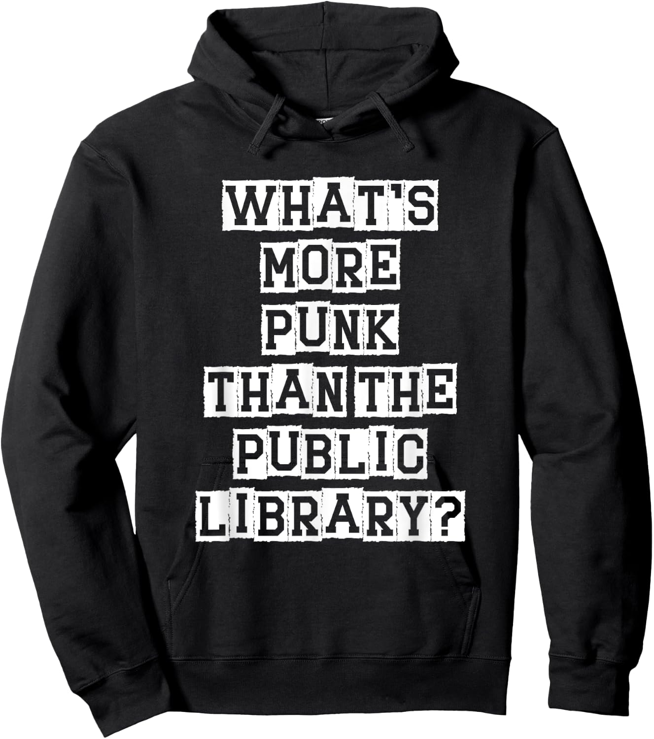 Funny Book Lover Music Reading Apparel Retro Women's Black Small What's More Punk Than The Public Library Hoodie - Hoodie | Black