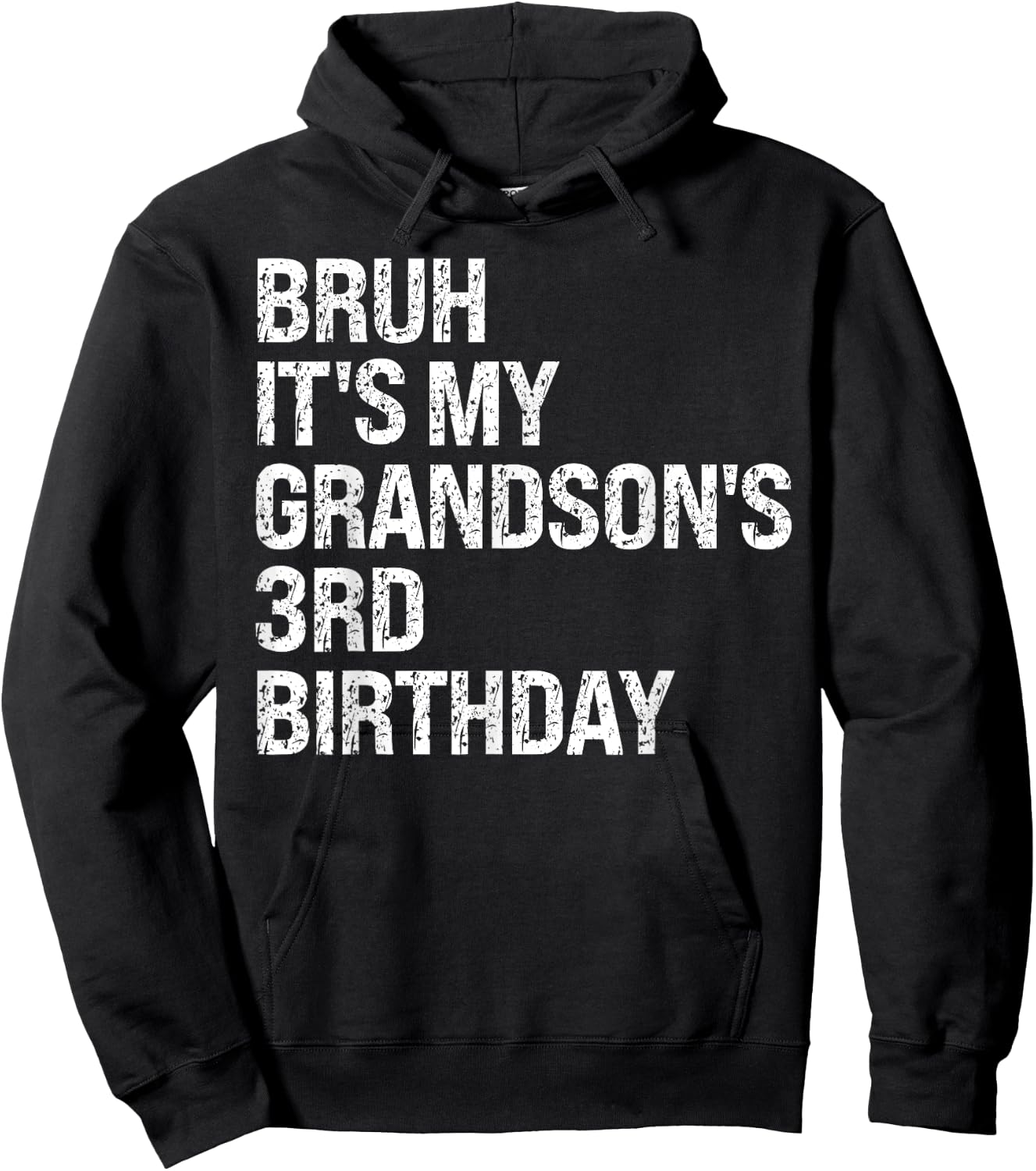 Bruh It's My Grandson's 3rd Birthday Prince Crown OMG Funny Hoodie - Hoodie | Black