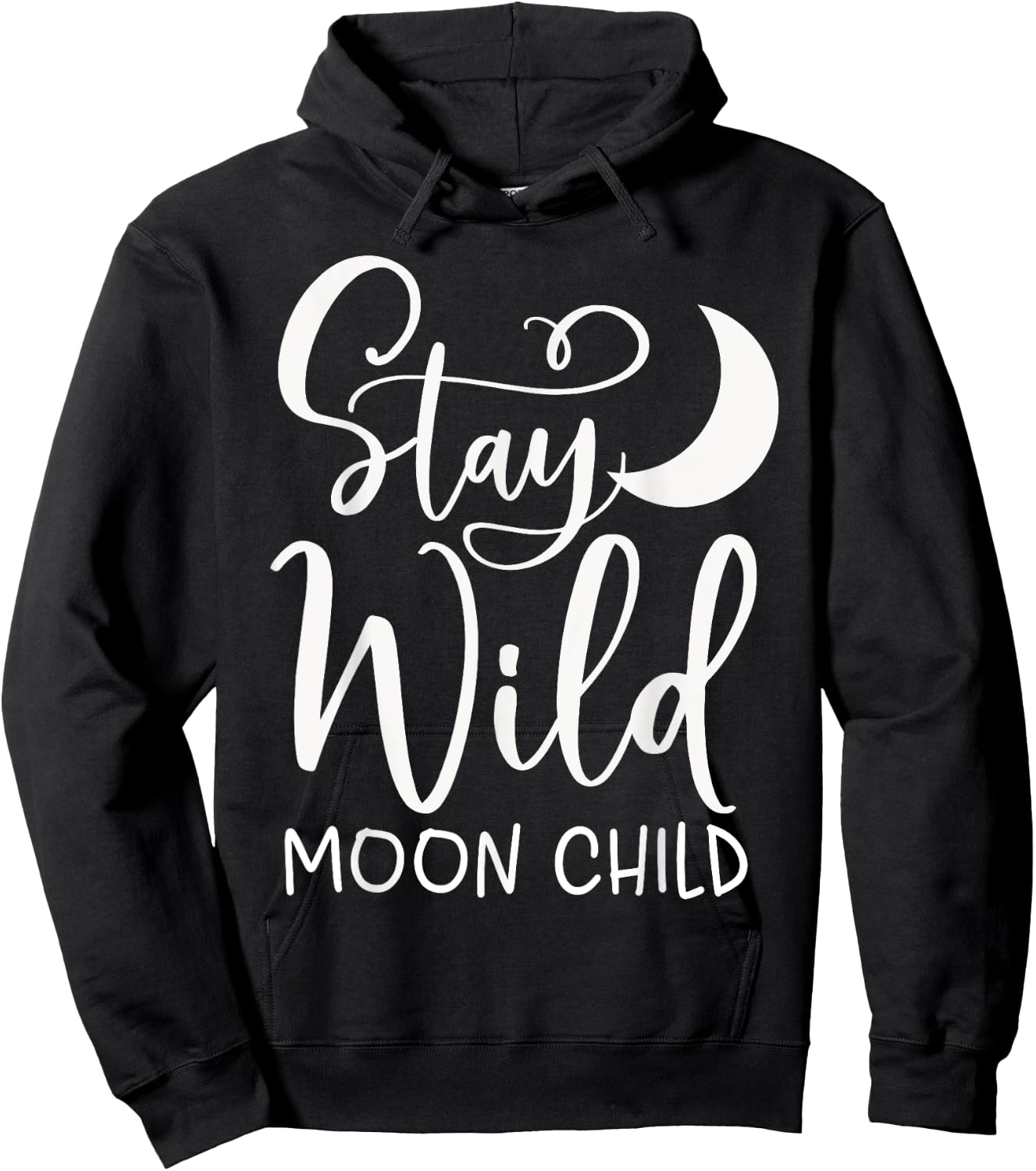 Stay Wild Moon Child Boho Hoodie - Hoodie | Black