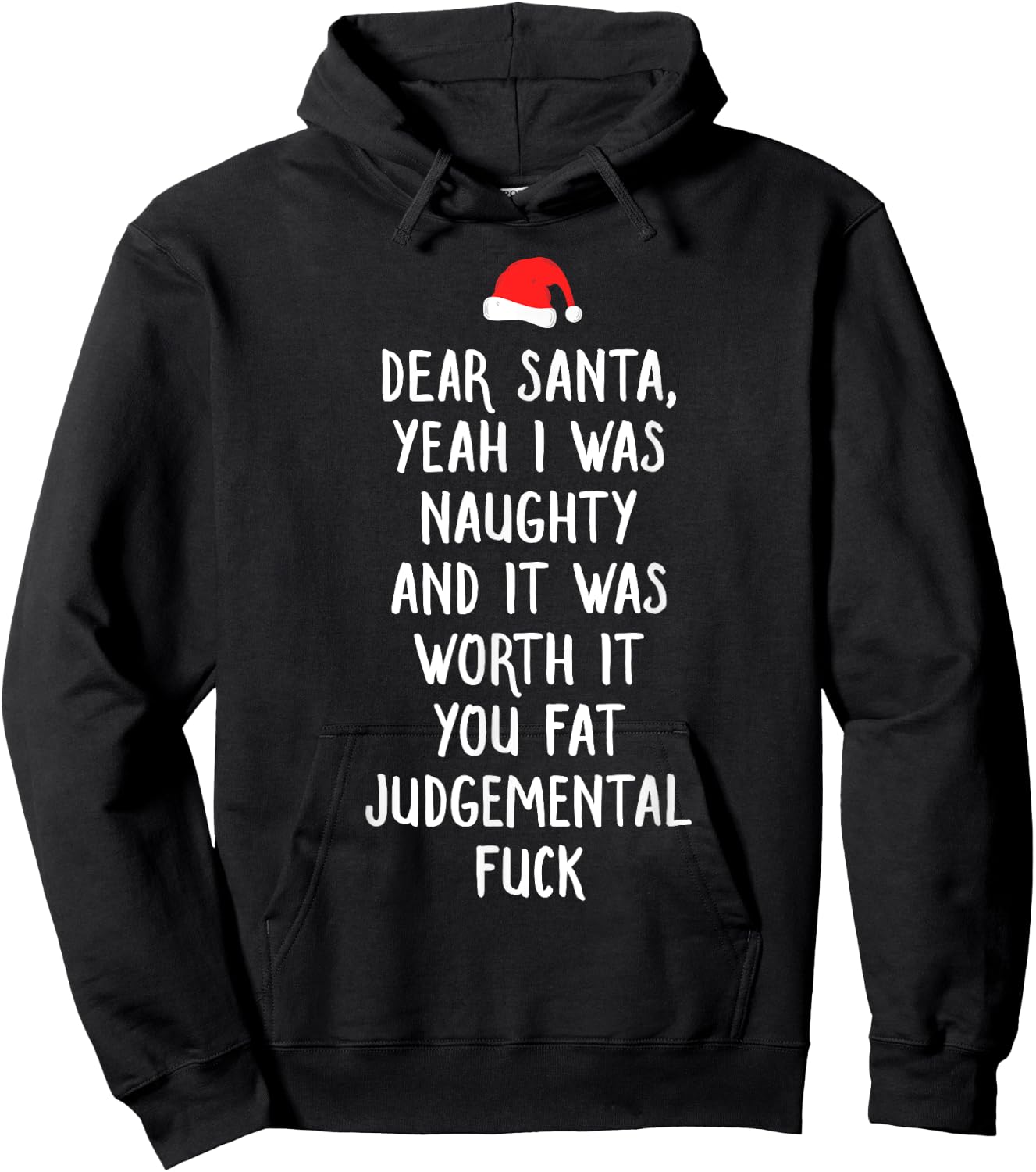 Dear Santa Funny Inappropriate Christmas Hoodie - Hoodie | Black