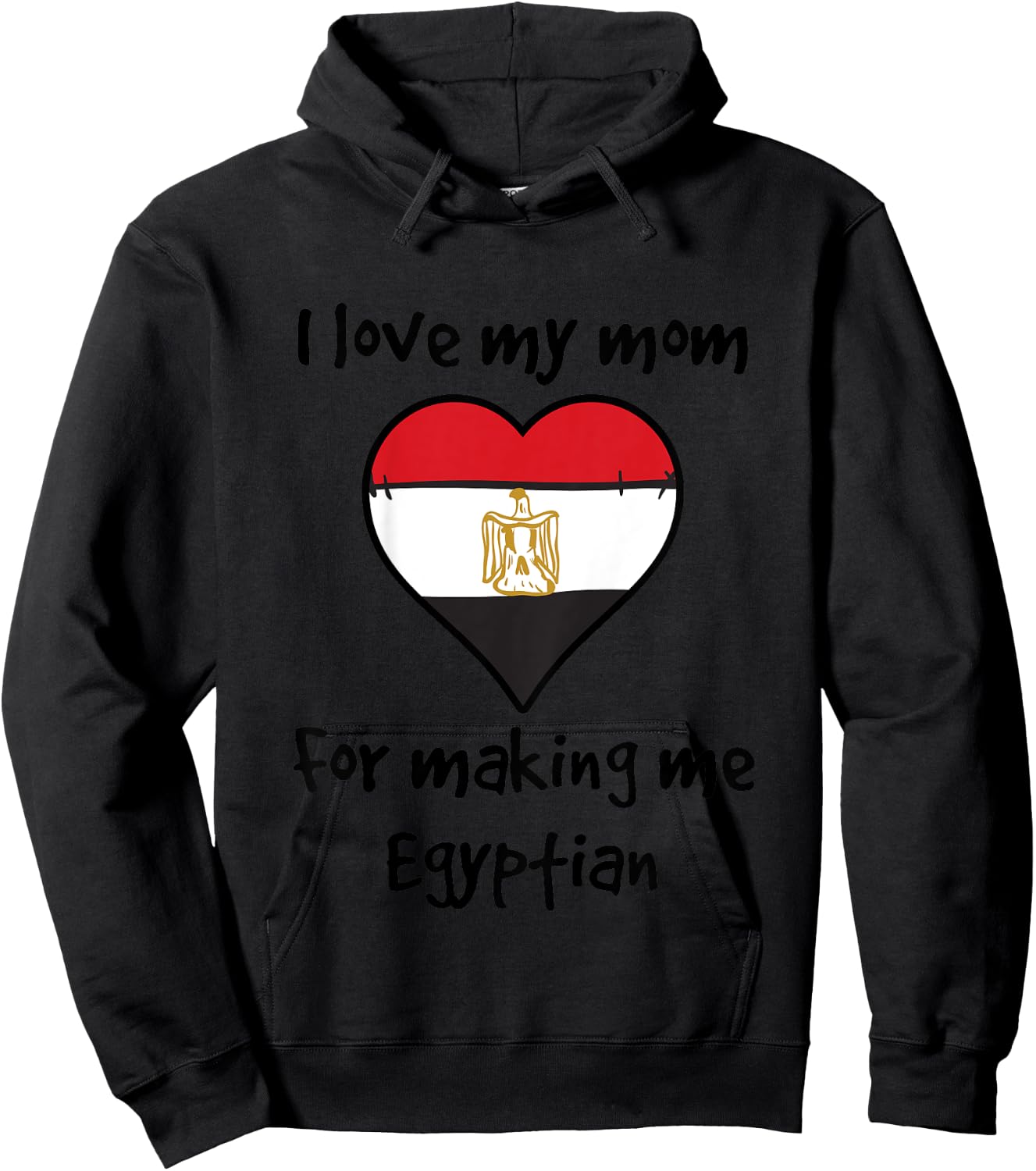 Kids I Love My Mom For Making Me Egyptian Funny Egypt Heart Hoodie - Hoodie | Black