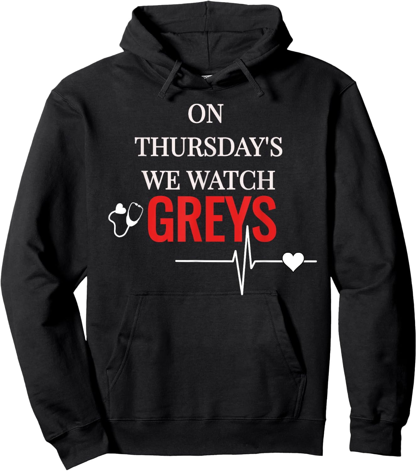 On Thursday We Watch Greys T Shirt Hoodie - Hoodie | Black